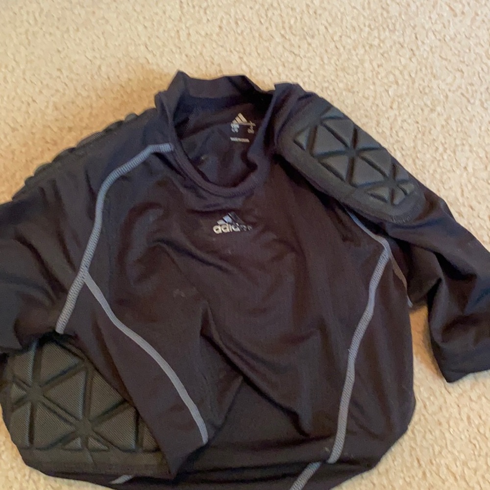 Adidas  YL football compression shirt with pads